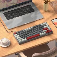 Magegee 75%機械鍵盤,84鍵連線電玩鍵盤,藍軸輕觸鍵帽並搭配冰藍背光小型緊湊辦公室鍵盤,可攜式電競鍵盤適用於pc Windows玩家 - 黑色 - 查看 7
