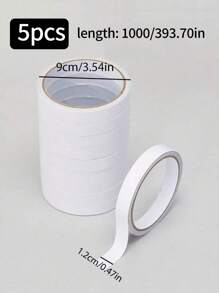 5捲實色雙面膠帶,適用於學校和辦公室中的diy工藝、剪貼簿和禮品包裝 - 5卷純色雙面膠帶 - 查看 5