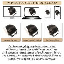 合成空氣瀏海耐熱假髮女式假瀏海天然黑色瀏海接髮髮夾 - 黑色 - 查看 8