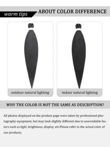 Pre-Stretched Braiding Hair Long Braiding Hair Yaki Texture Soft Crochet Braids,  Hot Water Setting Twist Synthetic Braiding Hair Extensions - Black - View 9