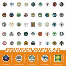 100入組卡通豐富多彩的生命之樹貼紙,林克斯風格時尚材料圖案貼紙適用於玻璃、馬克杯、筆記本、手機殼、行李箱、冰箱、電腦、日記、桌面、塗鴉、diy、自粘、防水 - 彩色 - 查看 3