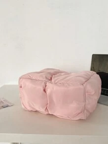 1個大容量蓬鬆手提袋,柔軟可愛的肩背包,女性日常使用的手提袋 - 粉色 - 查看 4