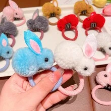 Plush Bunny Hair Tie For Girls With Cute Animal Rubber Band High Elastic Hair Tie - Multicolor - View 5