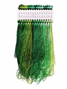 30 Colors/Pad Green Silk Thread For Cross Stitch, Shinny Floss, Same Color As DMC, DIY Needlework Craft - Green - View 1