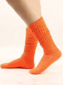 1/3 Cặp Vớ Len Dày Dặn, Tất Giữ Nhiệt Chân Cho Nam Và Nữ - trái cam - Xem 3