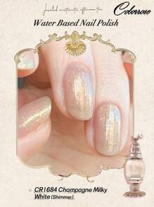 COLORROSE 11毫升可撕式指甲油，水性凝胶，含滋养油，亮泽色彩，快干，圆形刷头，易于涂抹 - 香檳色 - 查看 2