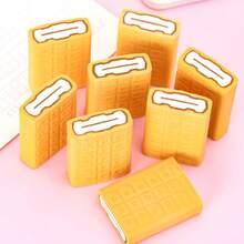 6pcs Creative Ice Cream Shape Eraser, Lovely Gift, Back To School Learning Supplies, New Year Small Gift - Yellow - View 6