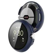 Watch Protective Case PC+Tempered Film Integrated Case For  Pixel Watch 2/1 Dustproof Fall Prevention - Navy Blue - View 2