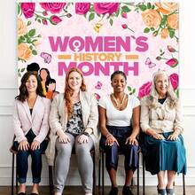 女性歷史月派對裝飾3x5英尺戶外背景女性歷史月橫幅花園屋家裝飾旗幟,適用於橫幅標誌庭院花園裝飾 - 粉色 - 查看 4