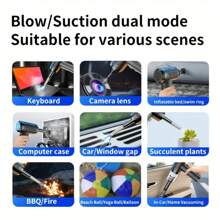壓縮空氣除塵器,50,000 Prm 電動罐裝空氣罐套件,用於汽車筆記型電腦鍵盤的無線充電式鼓風機,便攜式替代壓縮空氣罐 - 黑色 - 查看 4