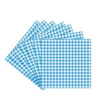 96pcs Blue Checkered Party Tableware Set Disposable Blue Checked Birthday Party Napkins, Plates, Cups, Fresh Tableware Supplies - Blue - View 5