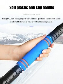 1只伸縮式雪鏟配刷,冰鏟,雪鏟,3合1汽車除雪工具套裝 - 藍色 - 查看 8