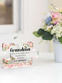 1 Miếng , Món quà Đối với - Điêu khắc Acrylic Chặn Câu đố Đồ trang trí 3,9 X 3.3 Inch - Thanh tú Món quà - Ngày kỷ niệm Quà sinh nhật - cho bà - Xem 4