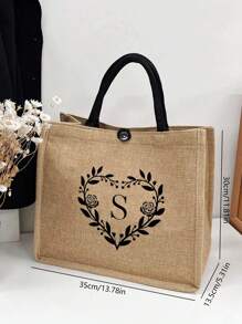 1個首字母jute沙灘手提袋,情人節禮物女友、他或她的禮物、情人節快樂、婚禮週年紀念禮物、情人節禮物、妻子禮物、伴娘禮物、假日配件、個性化的生日禮物給媽媽、老師、朋友、伴娘、聖誕節送給女性的購物袋、可重複使用的購物袋、婚禮伴娘禮物、教師禮物、護士禮物(s字母) - 卡其色 - 查看 5