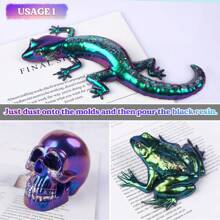 Chameleon Mica Powder, Colors Shift Mica Powder Set - Epoxy Resin Color Pigment Powder - Chameleon Powder - Holographic Mica Powder - Resin Pigment Craft Glitter Sequins For Epoxy Resin,UV Resin, Slime, Tumblers, Painting Arts 5g/Bottle - Chameleon Glitter - View 5