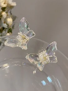 2-10pcs/Set Mini Clear Butterfly Shaped Plastic Hair Clips For Women, Fashionable And Versatile Hair Accessories For Daily Use, Going Out, Hairstyling, Makeup, Clothes Matching Street,Hair Claw,Claw Clips,Hair Jaw Clip,Hair Clutch - White - View 11