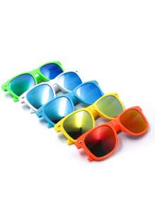 Fashion Sunglasses Retro Classic Iridescent For Men And Women Bright Eye-Catching Colors With Rivets With Gift Shell Case - Red - View 7