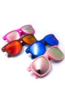 Fashion Sunglasses Retro Classic Iridescent For Men And Women Bright Eye-Catching Colors With Rivets With Gift Shell Case - Red - View 6