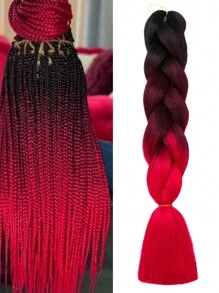 Pack Of 1 Large Braiding Hair 24Inch Suitable For Women Daily Holidays And Cosplay Braided Wear Black Wine Red Multicolour Fashion Synthetic Hair Crochet Hair Extensions Useful And Deft High Temperature Hair Woven Hair Extensions For Halloween And Christmas New Year Carnival Music Festival