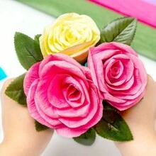 Colored Crepe Paper For Making Handcrafted Flowers, Diy Crepe Paper Roses And Other Crafts - Red+Orange - View 6