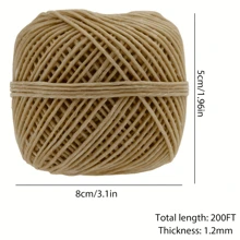 200 FT 100% Organic  Wick,  Wick Well Coated Natural Beeswax For  Wick Lighter Or Candle Making, Slow Burn, No Dripping, Standard Size(1.2mm) - Brown - View 3