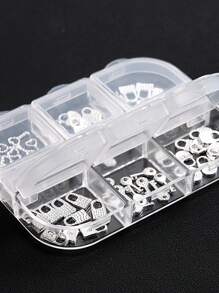 銀色愛心鑰匙指甲配件指甲藝術豪華合金蝴蝶結鎖頭指甲裝飾情人節指甲裝飾配件 - 銀色 - 查看 2