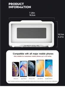 360°旋转防水淋浴手机支架，淋浴手机壳，防雾高灵敏度保护套，适用于浴室墙壁镜子、浴缸、厨房，防水浴室触摸屏手机盒，免打孔壁挂式触摸屏手机支架盒，浴室淋浴防雾手机收纳盒 - 黑色 - 查看 8