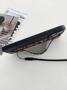 动物印花 1 件豹纹腕带手机壳带支架 + 挂绳带兼容 /兼容三星/兼容小米兼容红米机型防水防震防摔防刮 - 彩色 - 查看 3