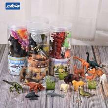 18pcs/Set Dinosaur Animal Model Ocean Farm Scene Bucket Toys - 12 Dinosaurs - View 2