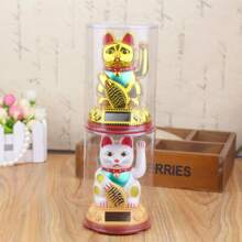 太陽能塑膠招財貓家居及節慶裝飾 - 白色 - 查看 8