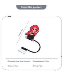 4入組/6入組8mm/0.31in夏季人魚吸管套，夏季矽膠吸管尖套保護套，適用於隨行杯蓋防塵防污可重複使用的吸管尖蓋飲料杯附件 - 彩色 - 查看 8