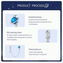 WOSTU 1入組925純銀宇航員安全鍊星球鏈配件,適用於女士手鐲手鍊diy精品珠串,宇航員系列 - 銀色 - 查看 6