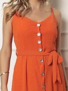 Women Dresses - 橘色 - 查看 1