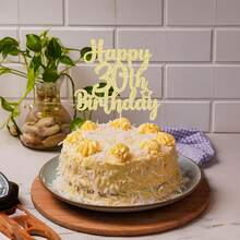 1 件金箔紙 30 歲生日蛋糕裝飾,適合生日派對裝飾、嘉年華、乾杯 - 金色 - 查看 3