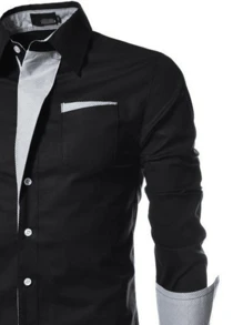Men Shirts - Black and White - View 3