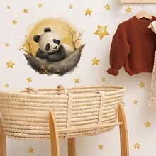 一件卡通彩繪熊貓星星牆貼 - 彩色 - 查看 6