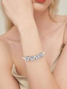 1 Stück Elegant S925 Sterling Silber Rund Buchstabe Design, A Zu Z Anhänger, Perle, Für Frauen Fit Armbänder Armreifen DIY Schmuckherstellung Date Geschenk fein Damen Schmuck