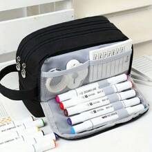 1個大容量文具袋,筆袋,手提化妝包,辦公室和學校用品,適合青少年、女孩、男孩、女性、男性、成年人,便攜式禮物 - 彩色 - 查看 11