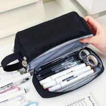 1個大容量文具袋,筆袋,手提化妝包,辦公室和學校用品,適合青少年、女孩、男孩、女性、男性、成年人,便攜式禮物 - 彩色 - 查看 8