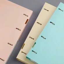 A Blue A4 Folder, Loose Leaf Storage Booklet, Four Hole Punched Folder, D-Shaped Quick Work Folder, Student Test Paper Organizing Folder - Blue - View 5