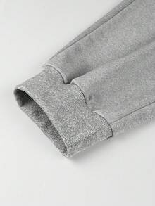 Nam Lá thư In áo có mũ Dây rút Áo nỉ Và Quần thể thao Bộ Đối với Giải trí Thể thao - Xám - Xem 4