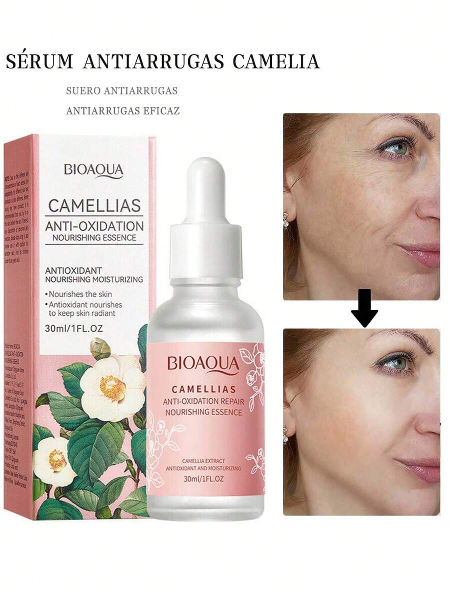 BIOAOUA Serum Nutritivo Antioxidante Camelia Serum Hidratante, Hidratante y Reparador 30ml - Rosa - Ver 1