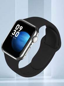 1入組黑色矽膠運動智能錶帶,合適適合男人及女人,適用於Apple Watch帶38mm40mm41mm42mm44MM45mm49mm,適用於系列Ultra/SE/8/7/6/5/4/3/2/1 - 黑色 - 查看 2