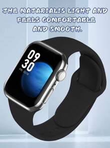 1入組黑色矽膠運動智能錶帶,合適適合男人及女人,適用於Apple Watch帶38mm40mm41mm42mm44MM45mm49mm,適用於系列Ultra/SE/8/7/6/5/4/3/2/1 - 黑色 - 查看 3