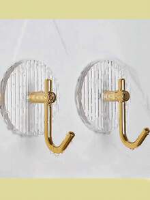 1個透明輕奢掛勾,無需打孔,強力黏性,適用於廚房,浴室,毛巾,餐具,衣物,無痕掛鉤 - 無色 - 查看 7