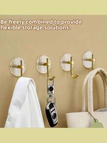 1個透明輕奢掛勾,無需打孔,強力黏性,適用於廚房,浴室,毛巾,餐具,衣物,無痕掛鉤 - 無色 - 查看 1