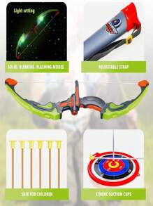 Gấp lại Led Chiếu sáng Nơ Và Mũi tên Bộ ( Ngẫu nhiên bao bì ) , Đồ chơi Bắn cung Bộ Đối với 6-8 Già Con trai , Hoàn hảo Giáo dục Và Niềm vui : Tốt Động cơ Kỹ năng , Sự chính xác , Và Siêu anh hùng , Đồng hồ điện tử - Nhiều màu - Xem 5