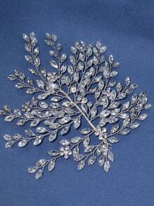 1pc Diamond Decor Fashionable Bridal Headwear - Silver - View 7