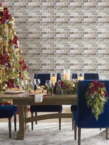 COMMOMY 1/10入組3d磁磚貼紙,自粘灰棕色仿磚牆面裝飾板,廚房磁磚背景牆,浴室牆貼,具有防水和抗霉功能,30cm × 30cm｜11.8英寸 × 11.8英寸,農家風格牆面裝飾