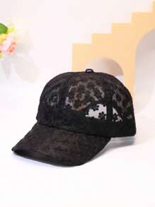 1pc Teen Girls' Lace Baseball Cap - Black - View 1